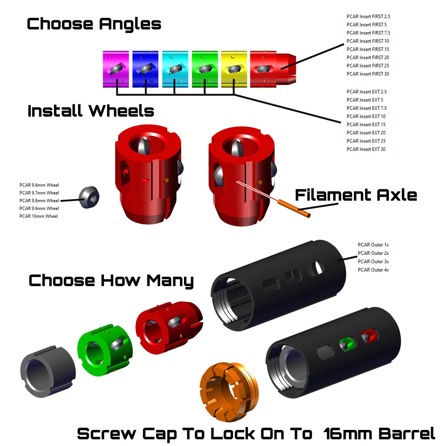 P-CAR | 100% 3D Printable Barrel Attachment for Enhanced Accuracy: Digital STL Download